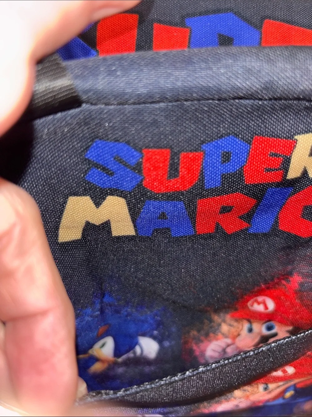 Super Mario & Sonic Lunch Tote - Black with Red & Blue Graphics